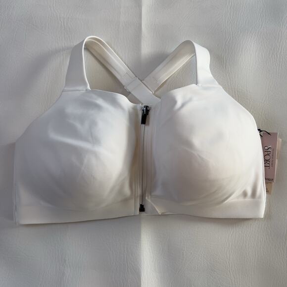 Victoria's Secret White Lines 36 DD Knockout Front Close Sport Bra VSX New - Picture 1 of 6